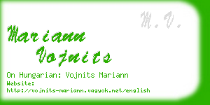 mariann vojnits business card